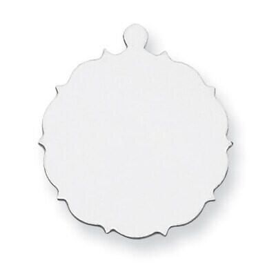 Rhodium-platedFancy Disc with Eyelet Stamping Sterling Silver SS1256, MPN: SS1256,