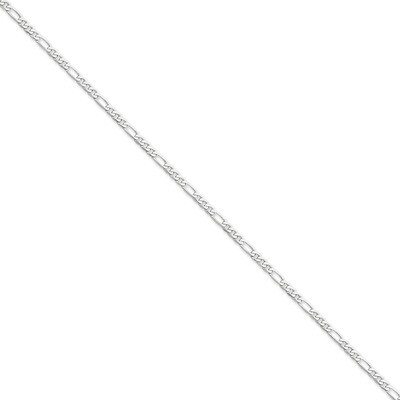 3.0mm Figaro Chain 7 Inch 14k White Gold WFIG080-7, MPN: WFIG080-7, 886774120324