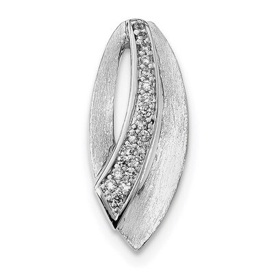 Scratch Finish CZ Diamond Slide Sterling Silver Rhodium-plated QP4945, MPN: QP4945,