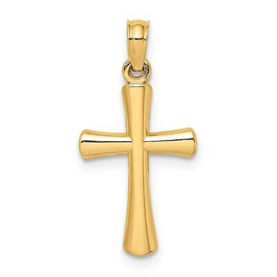 Beveled Cross with Round Tips Charm 14k Gold Polished K8524, MPN: K8524, 637218062294