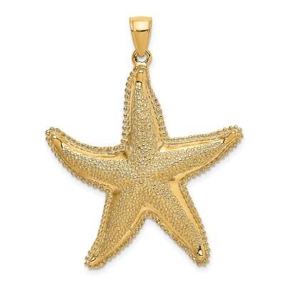 Textured Starfish Charm 14k Gold 2-D K8030, MPN: K8030, 637218052585