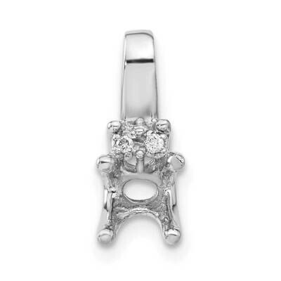 14K White Gold Polished Diamond Semi Mount Pendant PXS1948/SEMI-4WA