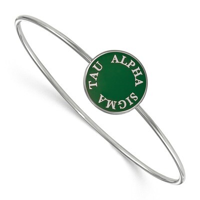 Alpha Sigma Tau Enameled Slip-on Bangle Sterling Silver SS022ALS-6, MPN: SS022ALS-6, 191101100017