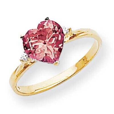 7mm Heart Created Ruby Diamond Ring 14k Gold X9682CR_AA, MPN: X9682CR_AA, 883957570808
