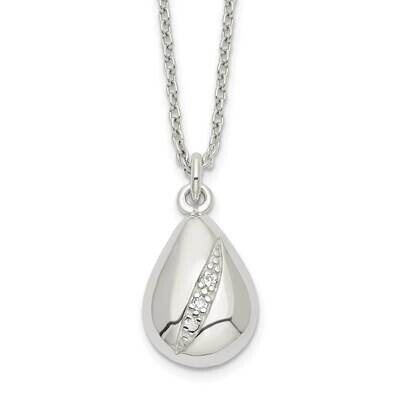 16 Inch with 2 Inch Extender Teardrop Necklace 16 Inch Sterling Silver Cz Diamond QG6115-16, MPN: Q…