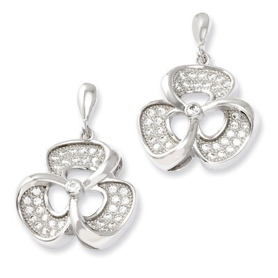 CZ Brilliant Embers Post Earrings Sterling Silver QMP154