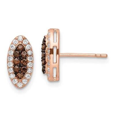 Black Rhodium-Plated CZ Diamond Post Earrings Sterling Silver Rose-Tone QE15737, MPN: QE15737, 1969…