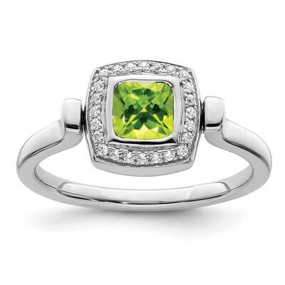 Peridot and Diamond Flip Ring 14k White Gold Polished RM8231-PE-027-WA, MPN: RM8231-PE-027-WA,