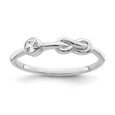 Infinity White Topaz Ring Sterling Silver Rhodium-Plated Polished QBR34APR, MPN: QBR34APR,