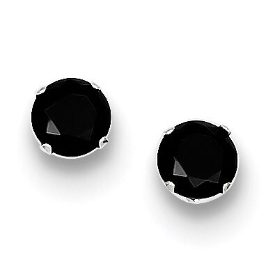 Black Cubic Zirconia 5mm Round Post Earrings Sterling Silver QE9119, MPN: QE9119, 883957577135