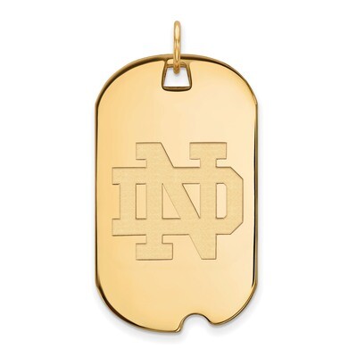 University of Notre Dame Large Dog Tag Gold-plated Sterling Silver GP027UND, MPN: GP027UND, 1911011…