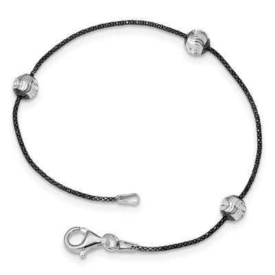 Leslie&#39;s Rhodium Diamond-cut Bead Bracelet 7.5 Inch Sterling Silver HB-QLF999-7.5, MPN: QLF999-7.5,…