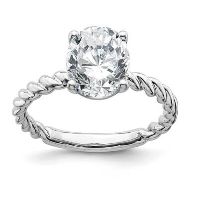 2ct. D E F Pure Light Oval Twisted Moissanite Solitaire Ring 14k White Gold RM6799-210-WMP, MPN: RM…