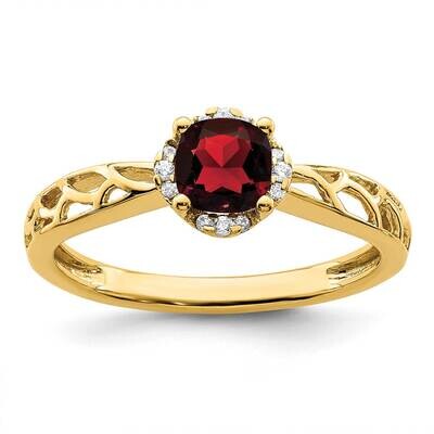 Polished Garnet and Diamond Ring 14k Gold RM8151-GA-060-YA, MPN: RM8151-GA-060-YA,