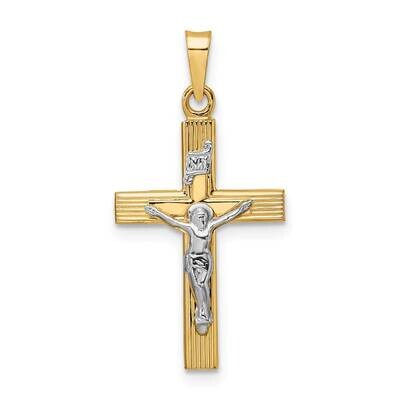 Solid Inri Crucifix Pendant 14k Two-Tone Gold Polished XR2074, MPN: XR2074,