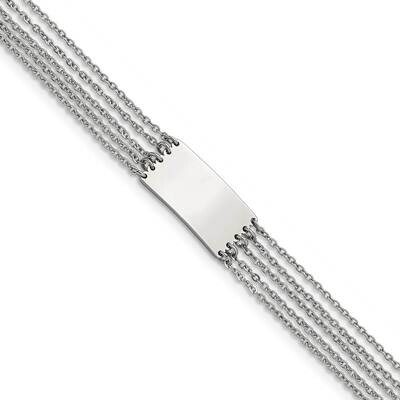 Multi Strand with .75 Inch Extender 6.5 Inch Id Bracelet Stainless Steel Polished SRB2880-6.5, MPN:…