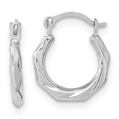 Twist Hoop Earrings 14k White Gold Polished YE1899W, MPN: YE1899W, 191101799785
