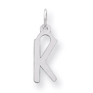Medium Slanted Block Initial K Charm Sterling Silver QC5083K, MPN: QC5083K, 191101526459
