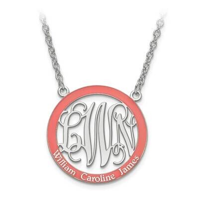 Laser Family Enameled Monogram Pendant with Chain Sterling Silver Rhodium-plated XNA571SS, MPN: XNA…