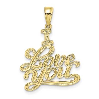 I Love You Pendant 10k Gold Textured 10D3871, MPN: 10D3871,