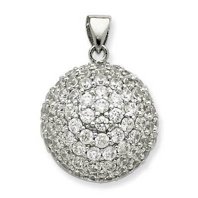 CZ Open-Back Ball Pendant Sterling Silver QP1803, MPN: QP1803,