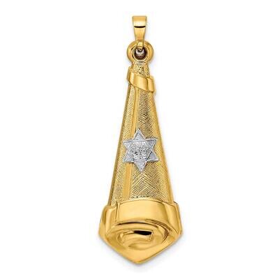 Hollow Scroll and Star Pendant 14k Two-Tone Gold XR2047, MPN: XR2047, 196904082515