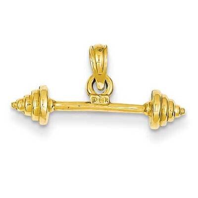 3-Dimensional Dumbbell Pendant 14k Gold Solid Polished D1455, MPN: D1455, 637218019793