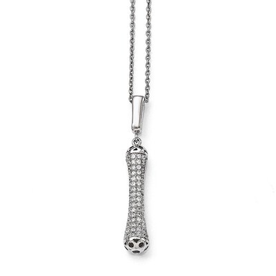 Fancy Necklace Sterling Silver &amp; Cubic Zirconia Polished QMP160-18, MPN: QMP160-18, 883957565514