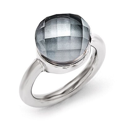 Polished Dark Blue Glass Ring - Stainless Steel SR438 by Chisel, MPN: SR438, 191101297496