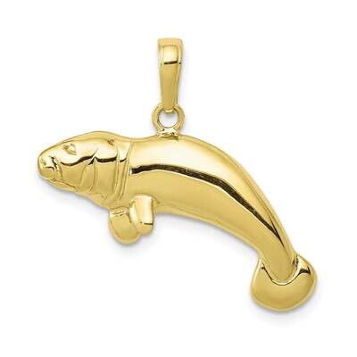 Manatee Pendant 10k Gold Solid Polished 10C2603, MPN: 10C2603,