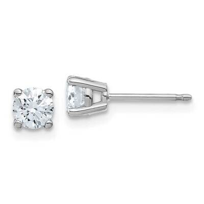 3/4ct. 4.5mm Round D E F Pure Light Moissanite Earrings 14k White Gold WG324-6MP, MPN: WG324-6MP, 1…
