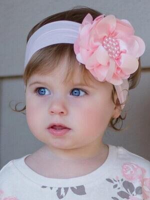 Light Pink Pearl Flower Headband Baby Flower Headband Baby Headband Big Flower Headband Flower Girl…