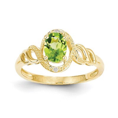 Peridot Diamond Ring 10k Gold 10XB305, MPN: 10XB305, 883957430287