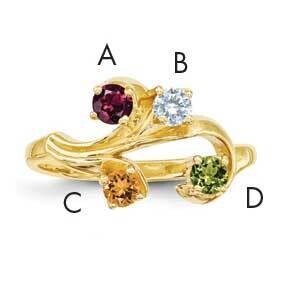 4-Stone Mothers Ring Mounting 14k Polished Gold XMR4/4-7, MPN: XMR4_4--6, 883957160689