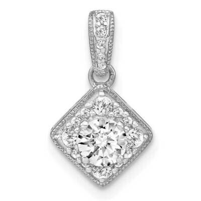 Si1/Si2, G H I, Complete Square Vintage Pendant 14k White Gold Lab Grown Diamond PM7980-050-WLG, MP…