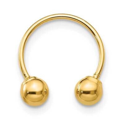 Madi K Single Beaded Half Hoop Screwback Earring 14k Gold SE1376, MPN: SE1376, 276575978208