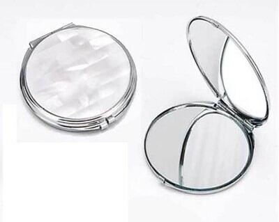 Tizo White Mother of Pearl Compact Mirror MOP300PWH, MPN: MOP300PWH,