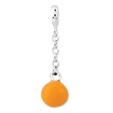 Yellow Enameled Bead 1/2 inch Dangle Enhancer Sterling Silver QN119, MPN: QN119, 191101278914