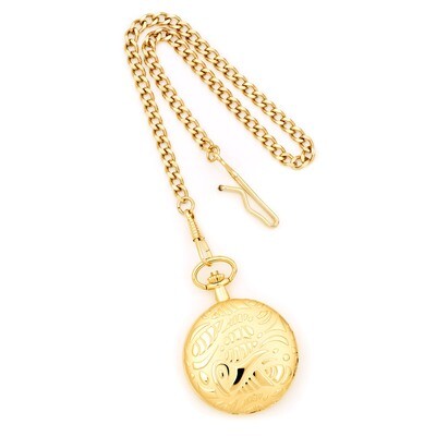 Charles Hubert Gold Finish Brass White Dial Pocket Watch XWA3360, MPN: XWA3360, 811233017730