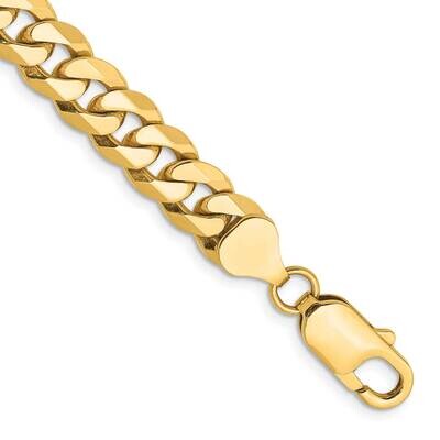 8.5 Inch 8mm Flat Beveled Curb with Lobster Clasp Bracelet 14k Gold FBU200-8.5, MPN: FBU200-8.5, 88…