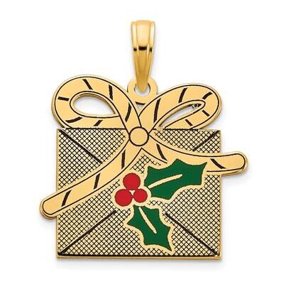 Epoxy Holiday Present Pendant 14k Gold D5246, MPN: D5246,