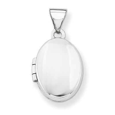 13mm Oval Plain Assembled Locket 14k White Gold XL526, MPN: XL526, 886774129068