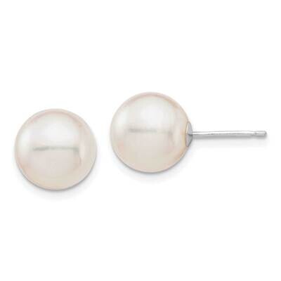 9-10mm Round White Saltwater Akoya Earrings 14k White Gold XFW683E, MPN: XFW683E, 191101799969