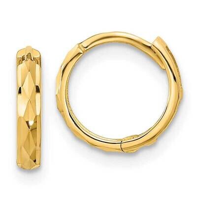 Hinged Diamond Cut Hoop Earrings 14k Gold GK1159 by Madi K, MPN: GK1159, 883957976587