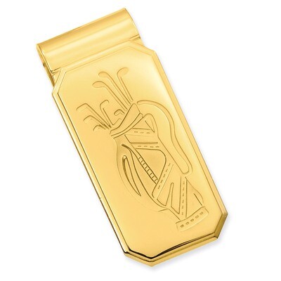 Kelly Waters Golf Bag Hinged Money Clip Gold-plated GL8775, MPN: GL8775, 196904088678