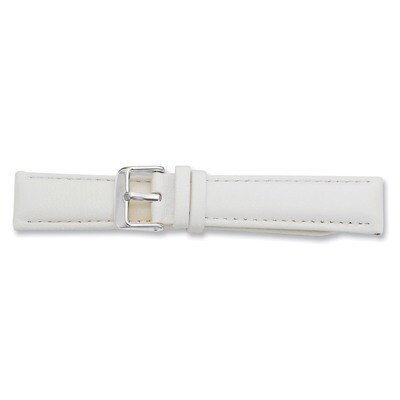 19mm White Glove Leather Watch Band 7.75 Inch Silver-tone Buckle BAW197-19, MPN: BAW197-19, 8867741…