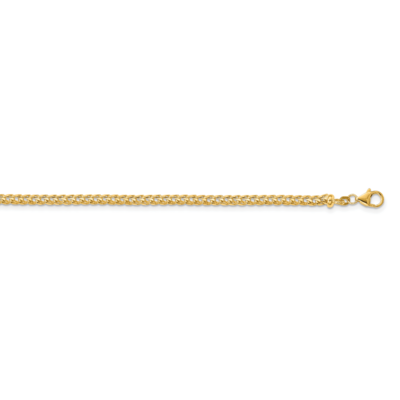 18 Inch 3.7mm Franco Chain 14k Yellow Gold FRA120-18, MPN: FRA120-18, 883957818504