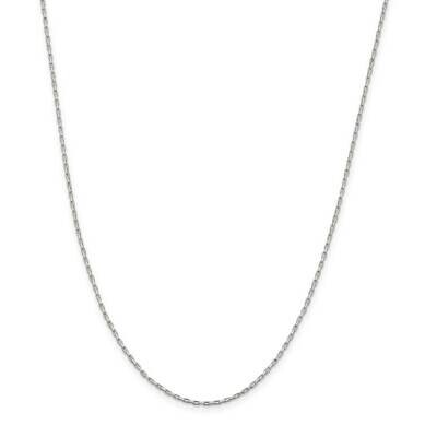 1.3mm Elongated Box Chain 22 Inch Sterling Silver QPE48-22, MPN: QPE48-22,
