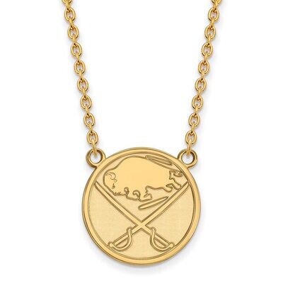 Buffalo Sabres Large Pendant with Chain Necklace 14k Yellow Gold 4Y014SAB-18, MPN: 4Y014SAB-18, 886…