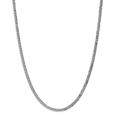 3.9mm Flat Beveled Curb Chain 22 Inch 14k White Gold WFBU100-22, MPN: WFBU100-22, 883957171265
